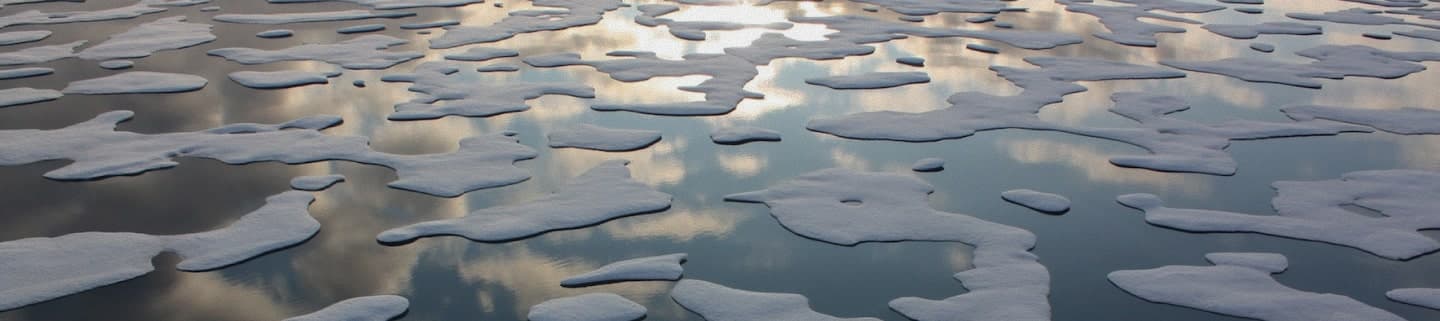 Water reflection in ice